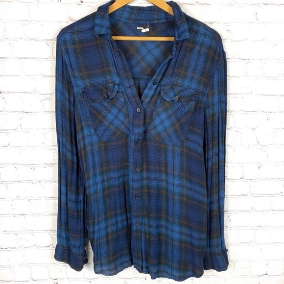 Urban Outfitters Bdg Blue Flannel 